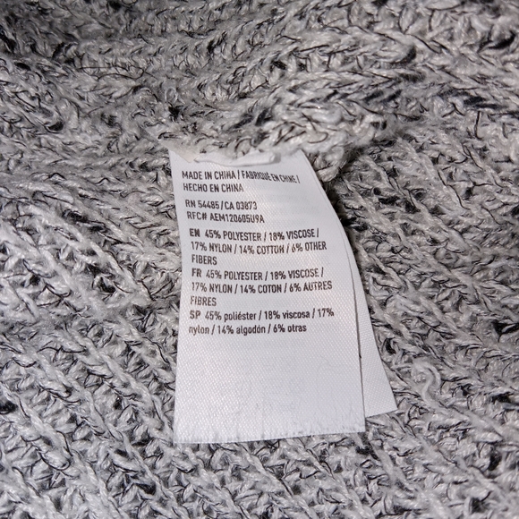 American Eagle Gray Speckled Pattern Open Cardigan Sweater Large - Picture 10 of 10